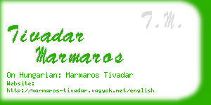 tivadar marmaros business card